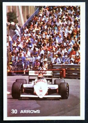 1989 Portuguese F1 Pocket Calendar #30 - Arrows A10B Eddie Cheever - Image 1 of 2