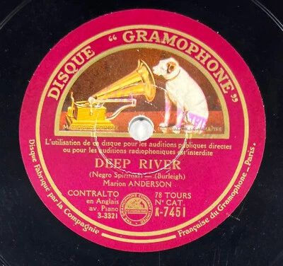 Marion Anderson : Deep river / Heav'n heav'n 78 rpm GRAMOPHONE K-7451 - Photo 1/4