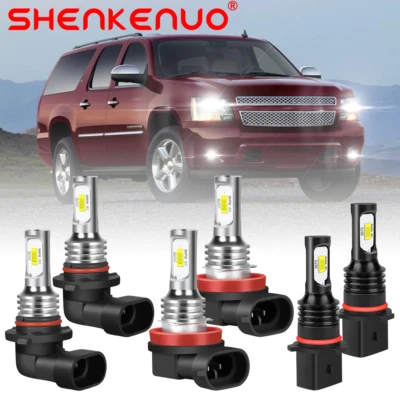 For Chevy Suburban 2015-2020 LED Headlights Combo High Low Beam+Fog Light 6Pcs - Image 1 of 4