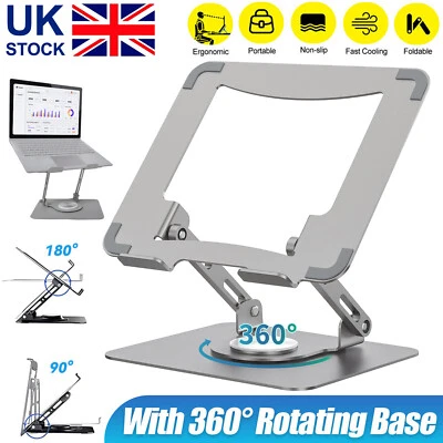 360 Degree Portable Laptop Tablet Stand Riser Bracket Adjustable Holder For Desk - Image 1 of 4