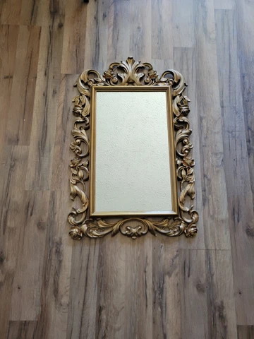 Vintage Syroco Mirror 30 x 19.5 Gold Rose Frame #2075 Hollywood Regency Cover