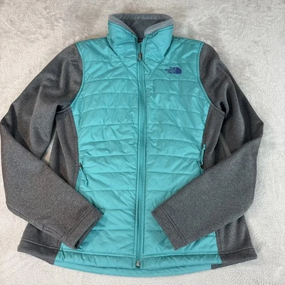 The North Face Jacket Women's Large Teal Mock Neck Mashup Insulated Zip Pockets - Image 1 of 4