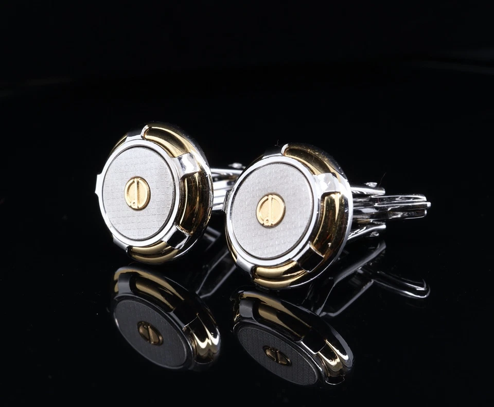 Gemelos redondos icónicos tono plata vintage Alfred Dunhill Foto 1 de 3