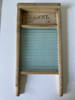 Pearl Canadian Woodenware Washboard Wood & Glass Vintage Canada - Image 1 of 4