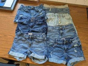 Girls OS, Jordache, Justice, Denim Jean Shorts Size 8 (Lot Of 7) - Picture 1 of 13