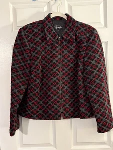 Vintage Requirements size 12p multi color zip up blazer jacket Lined career - Picture 1 of 7