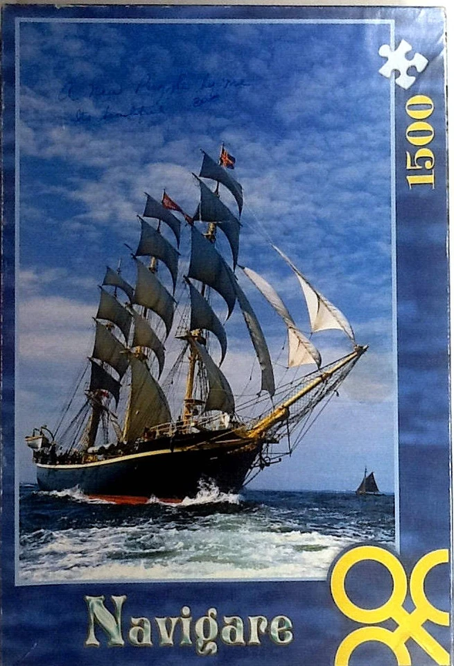 Rompecabezas de tres mástiles de vela barco alto Navigare Navigate Georg Stage 1500 22X33 Foto 1 de 1