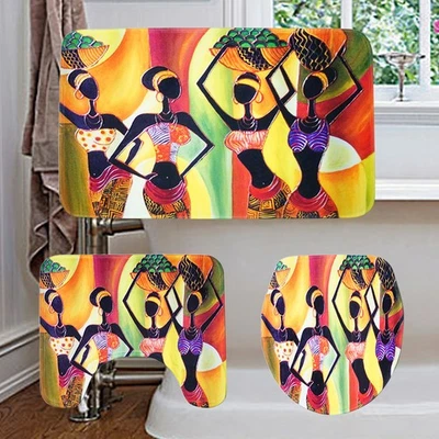  3 in Badezimmermatten Set Toiletten Teppich Toilettensitzabdeckung Wasserdicht - Bild 1 von 4