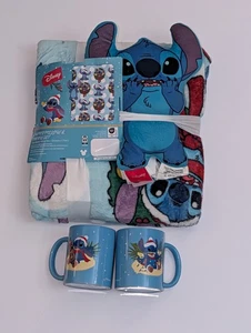 Disney Lilo Stitch geformtes Kissen + Weihnachten Plüsch Fleece Überwurf Decke 40x50" ^ - Bild 1 von 13