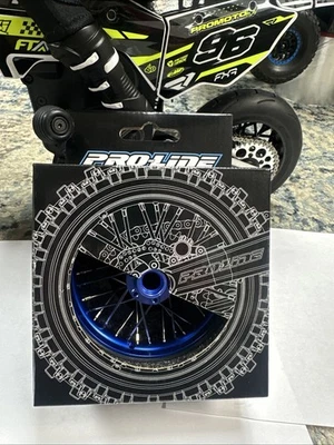 Pro-Line PRO283700T1 1/4 Alum V2 Bead Rear Wheel Blue/Blue (1) for Promoto-MX🔥 - Image 1 of 4