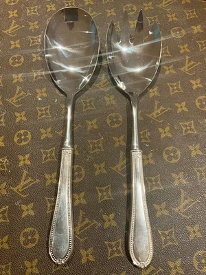 Салатный набор из 2 предметов Tuttle TRIUMPH из чистого серебра 580 долл. США розничная цена ПОТРЯСАЮЩИЙ И ПОЛЕЗНЫЙ - Изображение 1 из 3