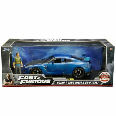 JADA 1/18 Fast & Furious 7 Nissan GT-R R35 2009 Brian O'Conner Figure Light-Up C - Immagine 1 di 3