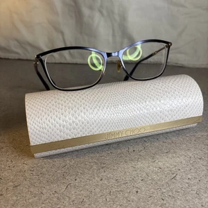 JIMMY CHOO JC- 134 BLUE /GOLD AUTHENTIC  EYEGLASS FRAMES ONLY W CASE - Picture 1 of 13