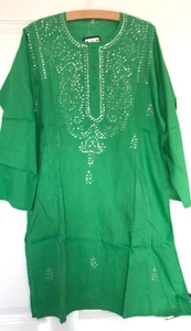 Indian Cotton Tunic Dress with Sequins and Embroidery size M fits UK 12-14 - Picture 1 of 12