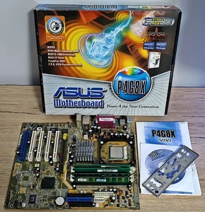 ASUS P4G8X Intel E7205 ICH4 Socket 478 Retro Motherboard with BOX + CPU + RAM - Picture 1 of 19