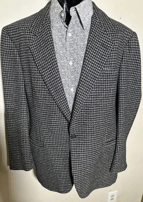 Casaco esportivo Versace V2 Houndstooth mistura de seda (46R) - Imagem 1 de 4