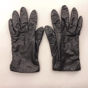 Fownes Black Leather Gloves Lined Size 7 - Picture 1 of 5