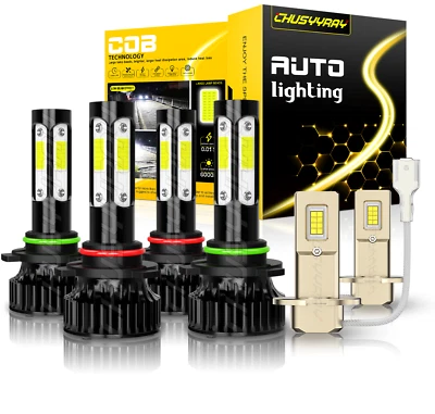 FIT Chrysler 300M 1999-2004 Headlight Bulb Hi Lo Beam+ Fog Light white 6PC - Image 1 of 4