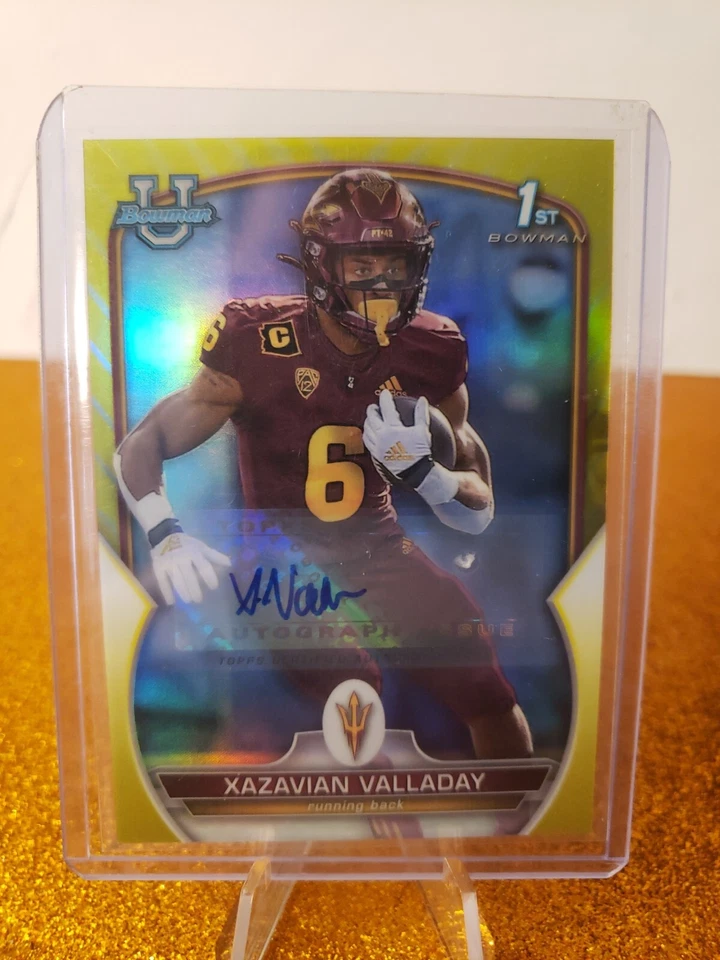 2022 Bowman University Football Xazavian Valladay SSP/75  1st Bowman 💎 💎 💎 💎 - Image 1 of 2