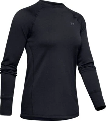 Under Armour ColdGear Base 3.0 Crew женский базовый слой, черный/серый, маленький - Изображение 1 из 4