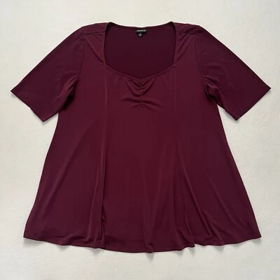 Torrid Highland Thistle Studio Knit Sweetheart Neckline Top Short Sleeve 1 1X - Image 1 of 4