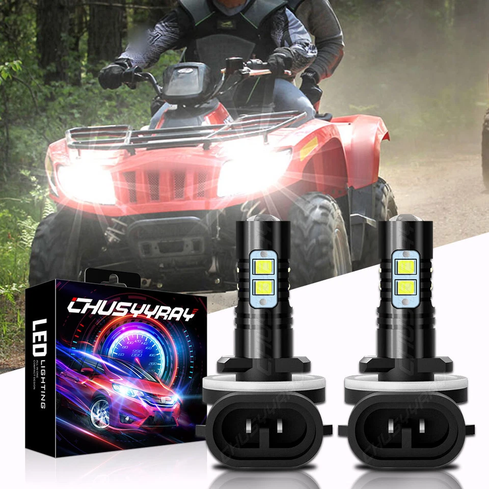 Para ARCTIC CAT 400 500 650 700 Faro Alto/Lo Beam Bombillas LED 6000K Blanco Foto 1 de 4