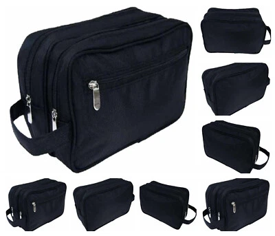 BLUEMOON BEDDING® Large Black WASH BAG toiletries toiletry travel weekend GENTS MENS