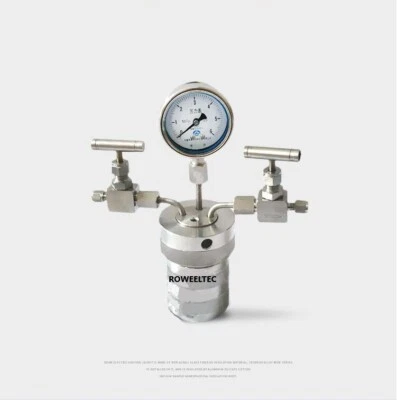 Hydrothermal Synthesis Autoclave Reactor Vessel + Inlet Outlet Gauge 25ml 6Mpa - Image 1 of 4