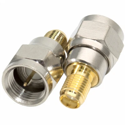 Alloy F Type Male Plug To SMA Female Jack RF Coaxial Adapter Connector - Image 1 of 4