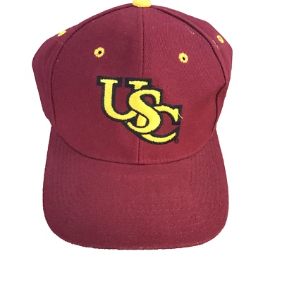 Vintage USC Trojans Hat Fitted Adult Sz 7 Red Yellow NCAA Football Mens Zephyr - Image 1 of 4