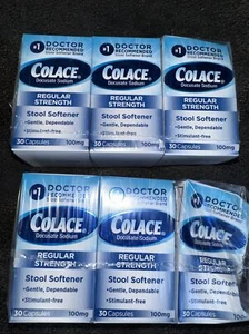 6-PACK Colace Regular Strength Stool Softener 100 mg, 30 Capsule each EXP 8/25 - Picture 1 of 2