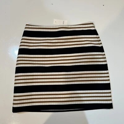 Falda lápiz Ann Taylor Loft nueva con etiquetas negra tostada a rayas carrera negocios talla 2 Foto 1 de 4