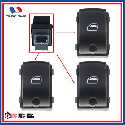 Bouton de Lève vitre électrique avant et arrière pour Audi A3 2003-2014 A6 C6 - Photo 1/4