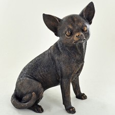 Chihuahua Dog Figure In Cold Cast Bronze Little Chihuahua Sculpture 33807