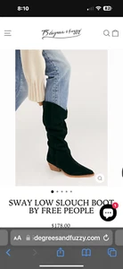 Free People Women's Sway Slouch Boots Size 40 Black Suede Pointed Toe Pull On - Picture 1 of 4