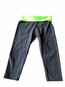 Boxercraft Youth Girls Black Green Cotton Capri Leggings Size L Large 14 16 EUC - Picture 1 of 11