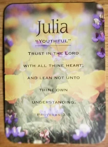 Julia "Youthful" Keepsake Name Card - Confirmation Birthday - Picture 1 of 1