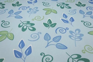 Bloomcraft– Leaf Toss/Ice Blue | Leaf Print | Medium Weight Poplin Cotton Fabric - Picture 1 of 6