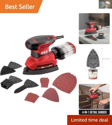 Versatile Detail Sander with Dust Box & Attachments - Perfect for Fine Finishing - Imagem 1 de 4