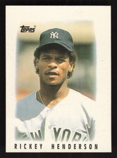 Rickey Henderson 1986 Topps Major League Leaders Minis #27 Yankees {0620