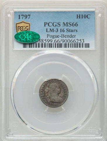 1797 DRAPED BUST H10C PCGS MS 66 Cover