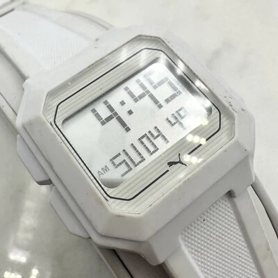 Puma Men’s White Silver Sport Watch, P5018, New Battery, Working   - image 1 of 4