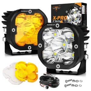 AUXBEAM 3" LED Pods Work Lights Spot Flood Beam Driving Fog For Off-Road Truck - Picture 1 of 12