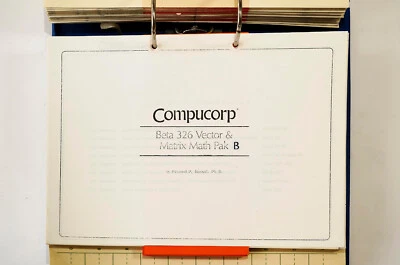 COMPUCORP 326 / 392 Programm Bibliothek VECTOR & MATRIX MATH PAK B - Bild 1 von 2