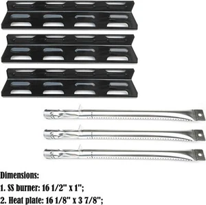3 Pack Heat Plates Burner Tubes Grill Replacement Parts for Perfect Flame - Picture 1 of 4