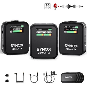Microphone Lavalier sans fil SYNCO G2(A2) MAX 2,4 G 492 pieds avec enregistrement embarqué - Photo 1 sur 9