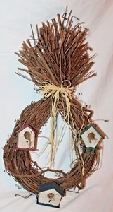 Birdhouse Brown Dry Twigs Branch Sticks Wall Outdoor Indoor Hanging Home Decor - Picture 1 of 7
