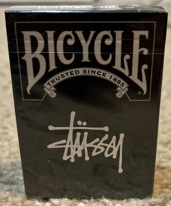 NEW IN BOX Stussy x Bicycle Playing Cards Deck SEALED Black FREE SHIPPING! - Picture 1 of 5