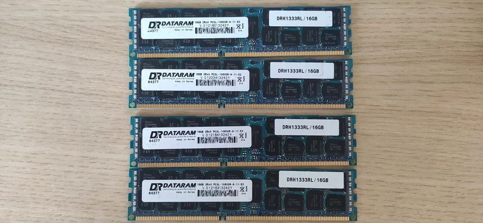 DataRam DDR3 PC3-10600 64 GB (16 Gbx4) memoria server registrata RAM - Immagine 1 di 1