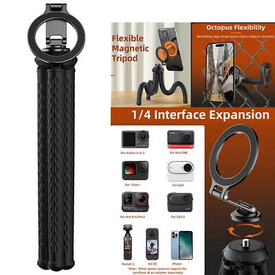 Flexible Octopus Tripod Cell Phone Magnetic Ring Holder for DJI Pocket 3/Action5 - Image 1 of 4